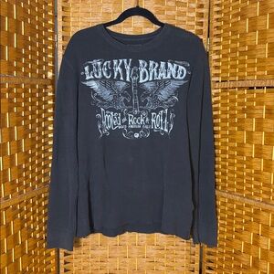 Lucky Brand Men's Rooted In Rock N' Roll Long Sleeve Thermal Shirt
